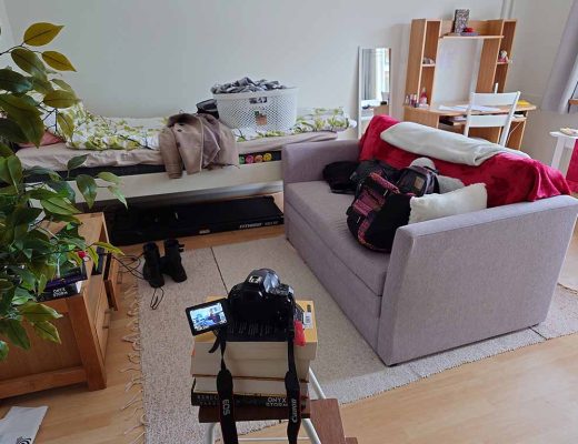 Videon kuvauksen asetelma.