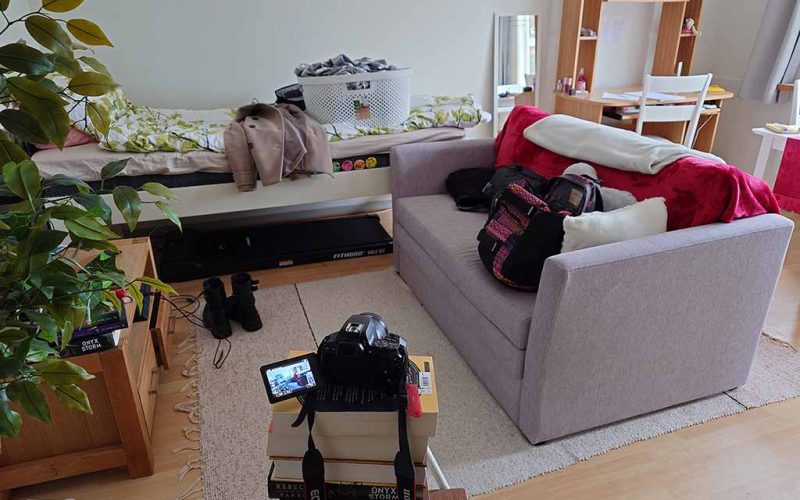 Videon kuvauksen asetelma.